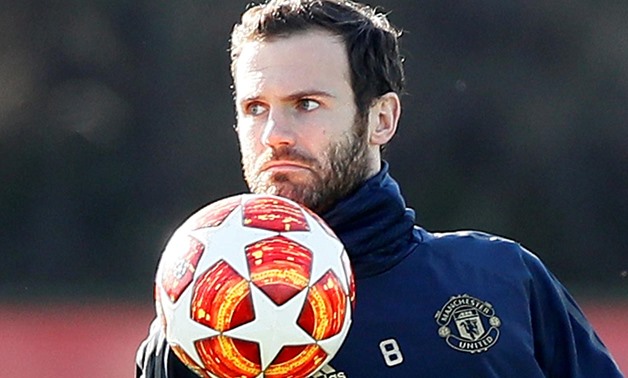 Manchester, Britain - February 11, 2019 Manchester United's Juan Mata during training Action Images via Reuters/Jason Cairnduff