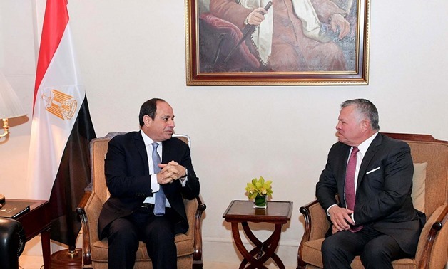 FILE: President Abdel Fatah al-Sisi (L) with Jordanian Monarch King Abdullah II 