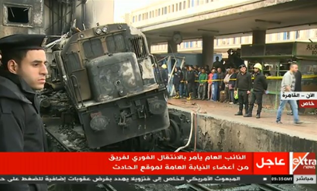 A fire broke out at the main train station in Cairo's Ramsis