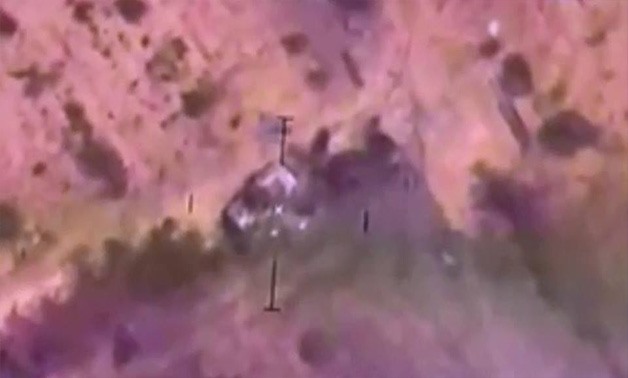 Footage of Egyptian air strike in Sinai targeting terrorists - Facebook 