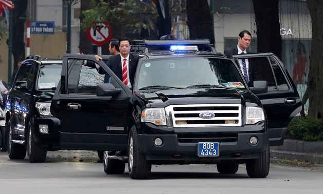 Bodyguards of North Korean leader Kim Jong Un are seen as his motorcade leaves the Metropole after the North Korea-U.S. summit in Hanoi, Vietnam, February 28, 2019. REUTERS/Kim Kyung-Hoon
