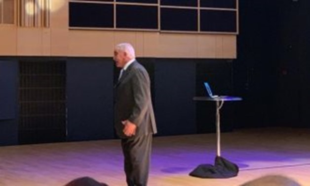 The acclaimed Egyptian archaeologist Zahi Hawass during giving a lecture at the Royal Library in Copenhagen - Egypt Today.