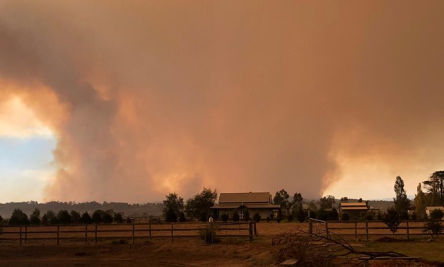 A supplied image obtained on March 2, 2019, shows smoke rising from the bushfire burning in Victoria's east, Australia. AAP Image/Supplied by Steven Clarke/via REUTERS
