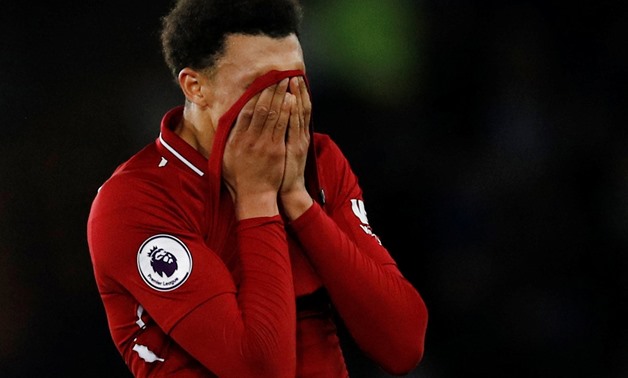Soccer Football - Premier League - Everton v Liverpool - Goodison Park, Liverpool, Britain - March 3, 2019 Liverpool's Trent Alexander-Arnold reacts after the match REUTERS/Phil Noble