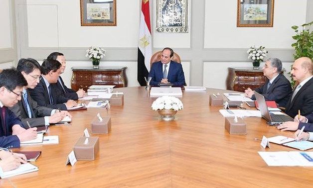 President Sisi meets GEIDCO chairman Liu Zhenya – Press photo