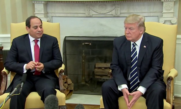 President Donald Trump and Egyptian President Abdel Fattah el-Sisi In White House (FNN) - photo from Youtube