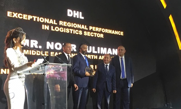 Nour Soliman, DHL Middle East and North Africa CEO, DHL, received the bt100 crystal award