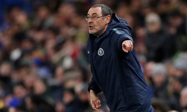 Soccer Football - Europa League - Round of 16 First Leg - Chelsea v Dynamo Kiev - Stamford Bridge, London, Britain - March 7, 2019 Chelsea manager Maurizio Sarri during the match Action Images via Reuters/Matthew Childs