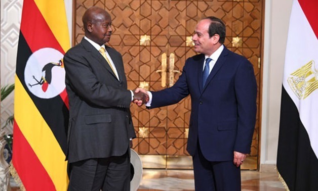 FILE - President Abdel Fatah al-Sisi meets with Ugandan President Yoweri Museveni