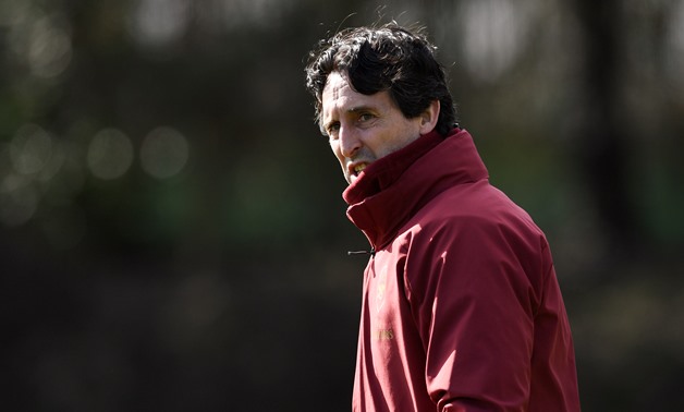 Soccer Football - Europa League - Arsenal Training - Arsenal Training Centre, St Albans, Britain - March 13, 2019 Arsenal manager UnaiEmery during training Action Images via Reuters/Tony O'Brien