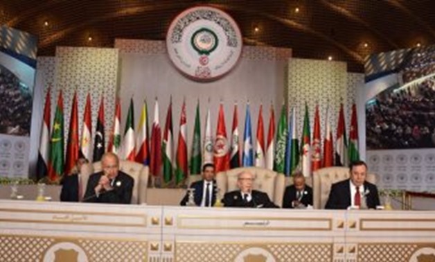 Tunisian President Beji Caid Essebsi, who now holds the rotating presidency of the Council of the Arab League (AL), on the convocation of the 30th Arab League Summit in Tunis - Press Photo