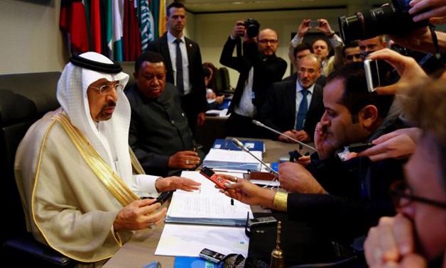 OPEC President, Saudi Arabia's Energy Minister Khalid al-Falih, and OPEC Secretary General Mohammad Barkindo talk to journalis - REUTERS/Leonhard Foeger