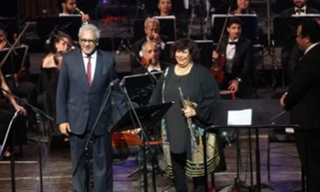 FILE - Ministers of Culture and Antiquities attended the concert