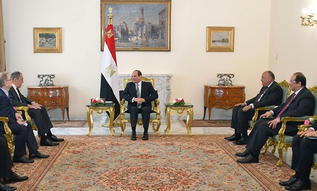 President Sisi meets with Russian Foreign Minister Sergey Lavrov in Cairo-Press photo