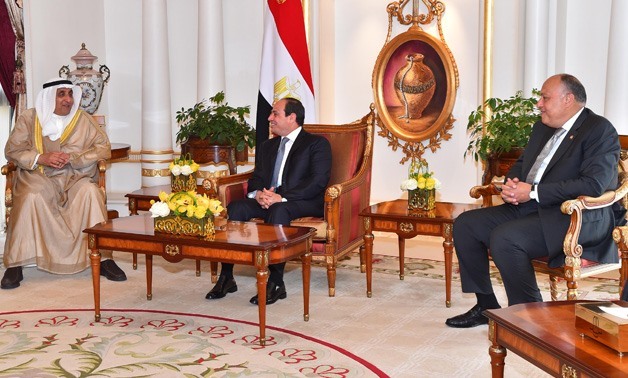 President Abdel Fattah El-Sisi with Kuwaiti general manager, Abdul-Wahab al-Bader Press photo
