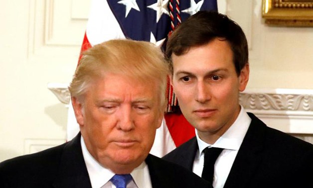 U.S. President Donald Trump and his senior advisor Jared Kushner arrive for a meeting with manufacturing CEOs at the White House in Washington, DC, U.S. February 23, 2017 - REUTERS