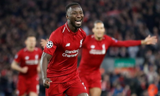 Soccer Football - Champions League Quarter Final First Leg - Liverpool v FC Porto - Anfield, Liverpool, Britain - April 9, 2019 Liverpool's Naby Keita celebrates scoring their first goal Action Images via Reuters/Carl Recine 