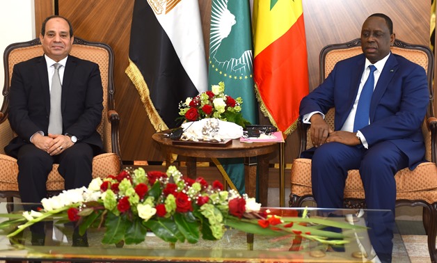 President Abdel Fatah al-Sisi (L) and his Senegalese counterpart Macky Sall (R) - press photo