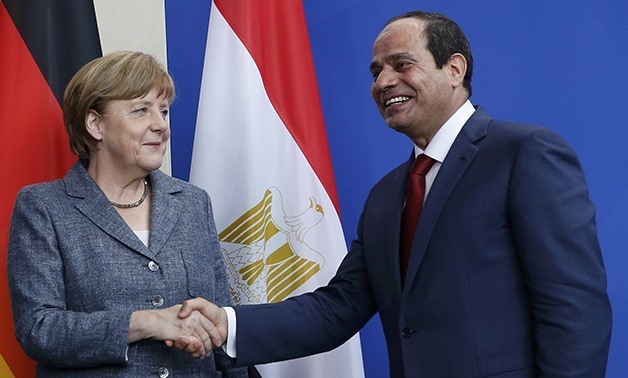 President Abdel Fatah al-Sisi and German Chancellor Angela Merkel - File Photo