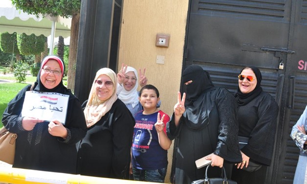 Egyptian women voting in the referendum on constitutional amendments in Saudi Arabia. April 19, 2019. Press Photo 
