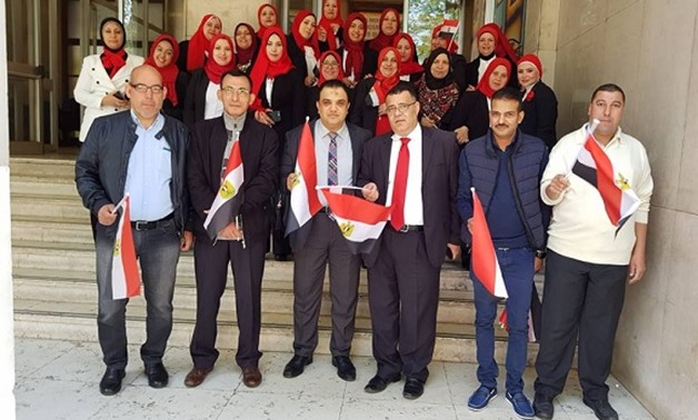 PRESS: Egyptian expatriates in Milan after casting their ballots on the new constitutional amendments