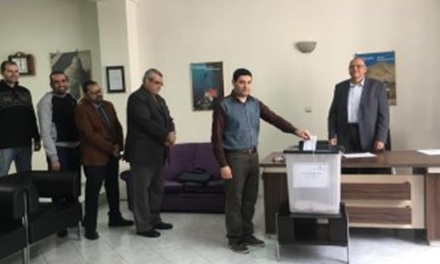 Egyptians casting their ballots in the headquarters of the “Egyptian Interest Section in Tehran” to vote on draft constitutional amendments. April 19, 2019. Press Photo  