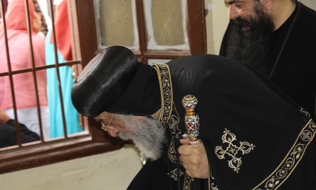 Pope Tawadros II of Alexandria and Patriarch of Saint Mark Diocese cast his ballot in the referendum on the constitutional amendments in Cairo's El Waily district - Press photo