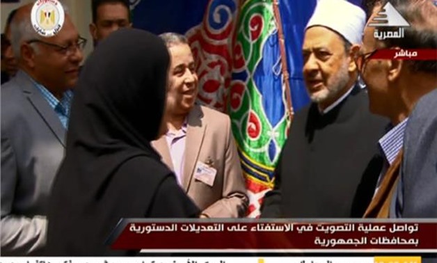 Egypt's Grand Mufti Shawki Allam cast his vote on Saturday morning, in a referendum on some proposed constitutional amendments - TV Screenshot