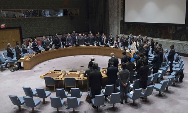 The Security Council observed a moment of silence for the victims of the 26 May attack by gunmen on a bus carrying Coptic Christians in Egypt - UN Photo/Kim Haughton
