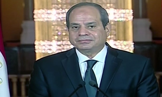President Abdel Fattah Al-Sisi during the TV statement