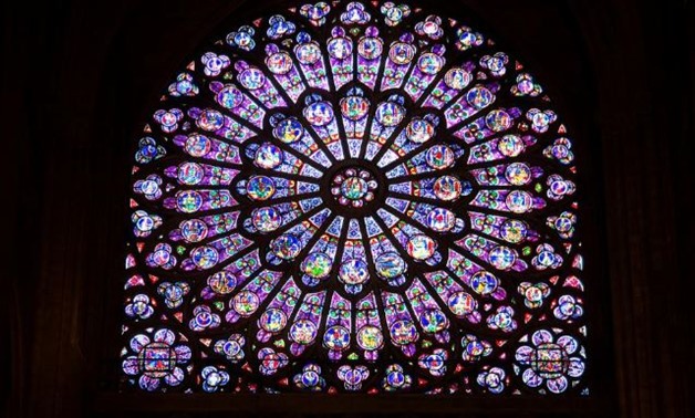 FILE PHOTO: View of the north rose window (rosace) of Notre-Dame de Paris Cathedral in Paris October 18, 2012. REUTERS/Charles Platiau/File Photo