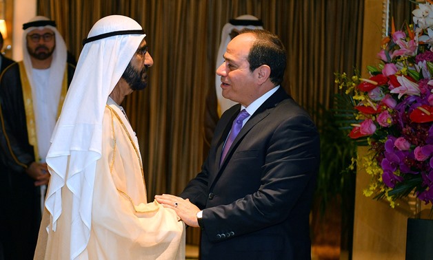 President Abdel Fatah al-Sisi held a meeting with Vice President of the United Arab Emirates and ruler of the Emirate of Dubai Mohammed bin Rashid Al Maktoum in Beijing, on the sidelines of the 2ndBelt and Road Forum on Thursday, April 25, 2019- Press pho