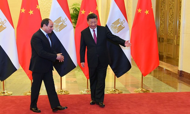 President Abdel Fatah al-Sisi held a meeting Chinese counterpart Xi Jinping in Beijing, on the sidelines of the 2nd Belt and Road Forum on Thursday, April 25, 2019- Press photo