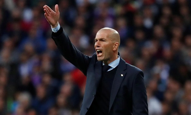 Real Madrid v Bayern Munich - Santiago Bernabeu, Madrid, Spain - May 1, 2018. Real Madrid coach Zinedine Zidane. REUTERS/Juan Medina