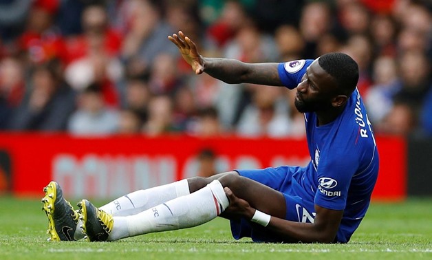Old Trafford, Manchester, Britain - April 28, 2019 Chelsea's Antonio Rudiger down injured being being substituted REUTERS/Phil Noble