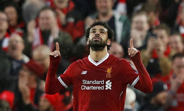 Anfield, Liverpool, Britain - April 24, 2018 Liverpool's Mohamed Salah celebrates scoring their first goal REUTERS/Phil Noble/File Photo