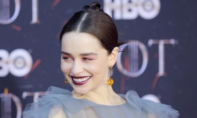 FILE PHOTO: Emilia Clarke poses at the premiere of the final season of "Game of Thrones" at Radio City Music Hall in New York, U.S., April 3, 2019. REUTERS/Caitlin Ochs