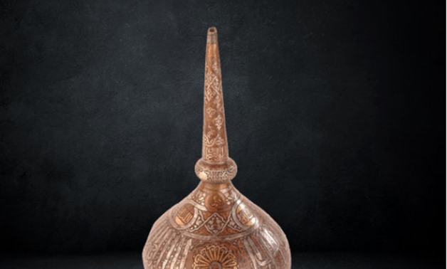 The perfume bottle made of Brass in the Islamic Museum