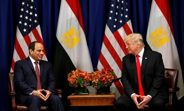 FILE - U.S. President Donald Trump meets with Egyptian President Abdel Fattah al-Sisi during the U.N. General Assembly in New York, U.S., September 20, 2017. REUTERS/Kevin Lamarque