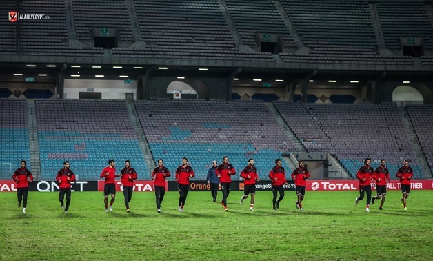 File- Al-Ahly players during a training