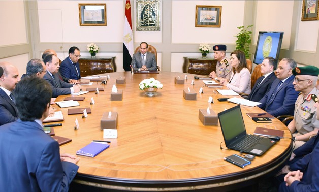 President Abdel Fatah El Sisi held a meeting on Thursday with the Cabinet members on Thursday, May 9, 2019- press photo