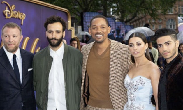Mena Massoud and Will Smith alongside Aladdin cast - Mena Massoud Twitter account.