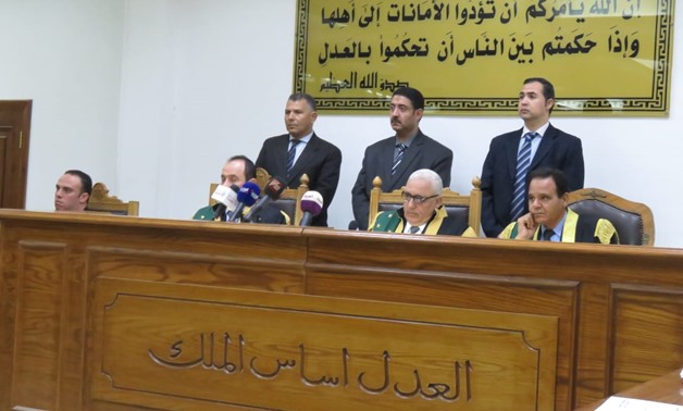 The judiciary panel at Cairo Criminal Court in a trial session of “Marmina Church Incident” lawsuit where the ruling was issued. May 12, 2019. Egypt Today/Azouz El Dib