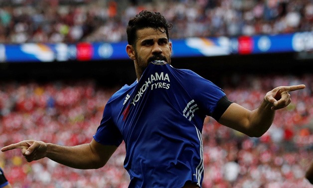 Chelsea’s Diego Costa celebrates scoring their first goal Action Images via Reuters / Lee Smith.