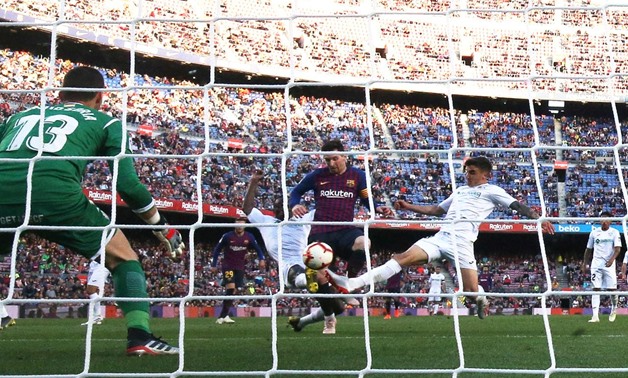 FC Barcelona v Getafe - Camp Nou, Barcelona, Spain - May 12, 2019 Barcelona's Lionel Messi scores their second goal REUTERS/Susana Vera