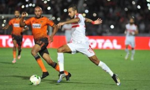 FILE - Zamalek's Kahraba vs RSB Berkane player 