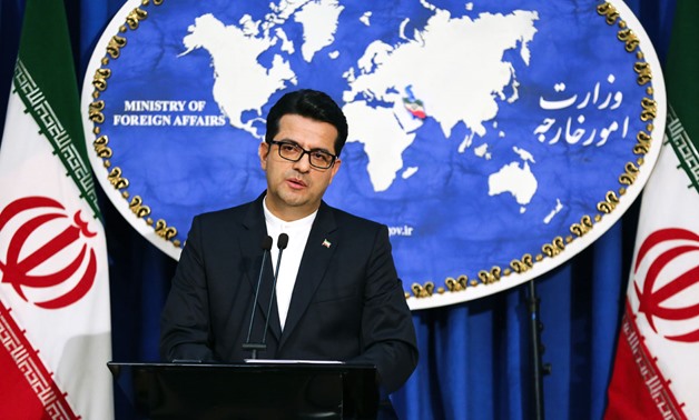 Abbas Mousavi, spokesman for Iran’s Foreign Ministry, gives a press conference in the capital Tehran on May 28, 2019. (Photo by ATTA KENARE / AFP)