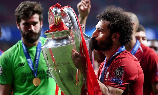 Salah with the Champions League trophy