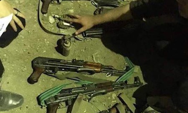Arms possessed by criminals in Sharqia and confiscated by police. June 5, 2019. Press Photo  
