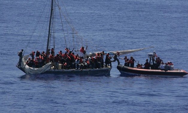 Boat carrying migrants - file 